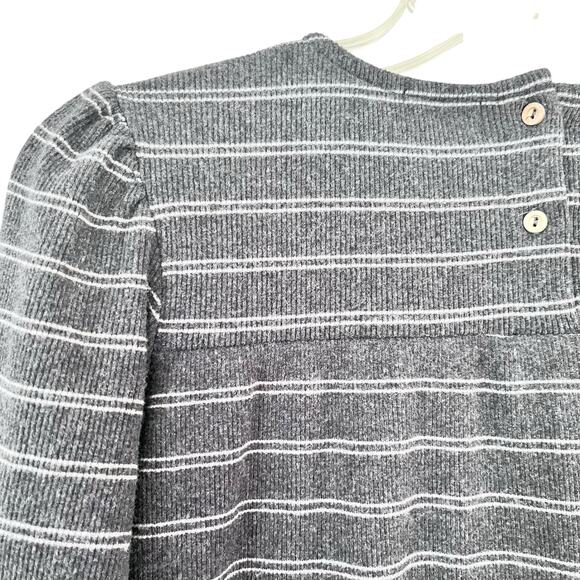 Buho girls gray striped ruffled ribbed long sleeve dress size 10 NWT - Picture 5 of 9